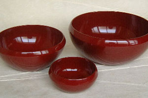 【越前漆器】鉄鉢入り子鉢3点セット(漆器のしもむらおすすめ品)/うどん・そば・サラダ・取り皿・内祝・お返し・精進料理に