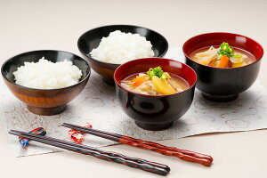 結婚祝に!しあわせセットD百合汁椀・布着飯椀・お箸セット