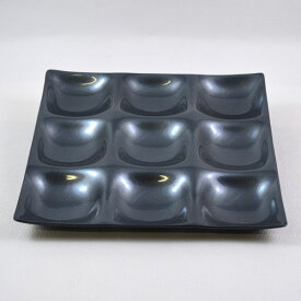 越前漆器業務用シリーズ【訳あり品・定番除外品】3×3プレート　シルバー 食洗機対応