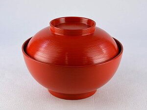 【越前漆器】漆器のしもむらオリジナル雑煮椀総洗朱ハケメ/手塗漆ぬり・お正月・迎春用fs04gm