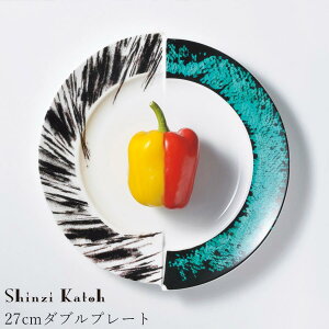 おしゃれ 大皿【Doppio Piatto 27cmダブルプレート】Shinzi Katoh レストラン食器 北欧 洋食器 かわいい studio010 美濃焼き ブランド 陶器 日本製 高級食器【丸東】【Silent-サイレント-】