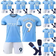 サッカーウェア 子供 大人 2425マンチェスター・シティのホームユニフォーム9番ハーランド10グラリッシュ…