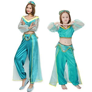 ハロウィン衣装 コスプレ アラジン 魔法のランプ 親子仮装 コスチューム アラビアン ベリーダンス アラブ 中東 大人用 キッズ用 女性/子供 プリンセス