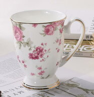マグカップ シンプル コップ 300ml コーヒーマグ カップ マグ おしゃれ かわいい 花柄 大きめ 大容量 家…