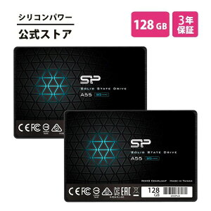 �V���R���p���[�y2�Z�b�g�zSSD 128GB 3D NAND�̗p SATA3 6Gbps 2.5�C���` 7mm SATA III sata A55 128�M�K �p�\�R�� ���� �� �f�[�^�]�� ���� �ϏՌ� ��e�� �ϋv�� 120GB���� ssd���� �����^ssd ssd �m�[�g�p�\�R