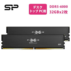 �V���R���p���[ DDR5 64GB (2x32GB) �o�����[�Q�[�~���O 6000MT/s (PC5-48000) 288�s�� CL38 1.35V UDIMM �f�X�N�g�b�v���������W���[�� RAM SP064GXLWU60BFDJ