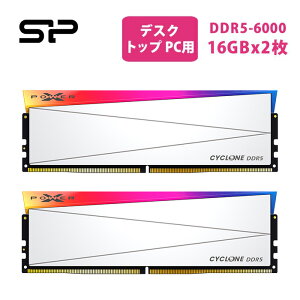 �V���R���p���[ DDR5 32GB (2x16GB) Cyclone RGB DDR5 6000MT/s (PC5-48000) CL28 32GB(2x16GB) Dual Pack 1.4V Desktop Unbuffered DIMM SP032GXLWU60DFDM