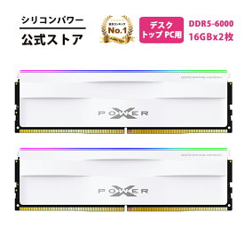 シリコンパワー ddr5 6000 デスクトップ パソコンメモリ パソコン メモリ 16gb×2 32GB 6000MHz (PC5-48000) Zenith RGB 288ピン CL30 1.35V UDIMM Non-ECC デスクトップPC用