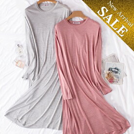 ワンピースネグリ【シンプルな無地カラー】27%OFF【リラックスタイムのアイテムに】ゆったりサイズ【3カラー】