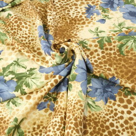 シルクウールフラワープリント 絹 毛 138cm幅×2.7m 【イタリア製】