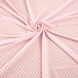 ポリエステルパワーネット幾何学プリント【国産】110cm幅×2.5m ポリエステル100% ピンク グレイ