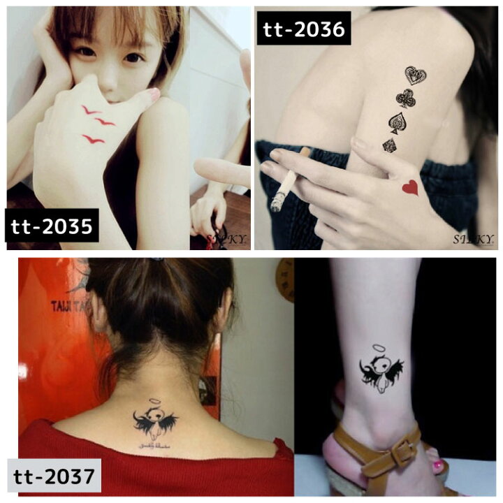 楽天市場 ポイントバック30 Offc 全柄から選べる貼るtatoo 星 花 羽 蝶 ハート 猫 音 ダイヤ ひげ クラウン 天使 太陽 クロス 十字架 子供 アンカー クロス リボン 防水防汗で長持ち 日本未発売デザイン タトゥーシール 小さいサイズ ワンポイント メール
