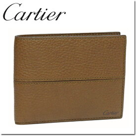 カルティエ 2つ折り財布(小銭入れなし) キャラメル サドルステッチ L3001162 Cartier 正規品