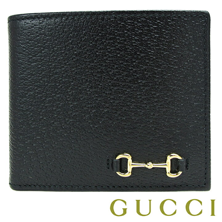 楽天市場】新品 GUCCI 二つ折り財布 メンズ ブラック グッチ ホース  