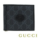 新品 グッチ GUCCI 二つ折り財布/マネークリップ メンズ ブラック インターロッキングG 700686 92TCF 1000