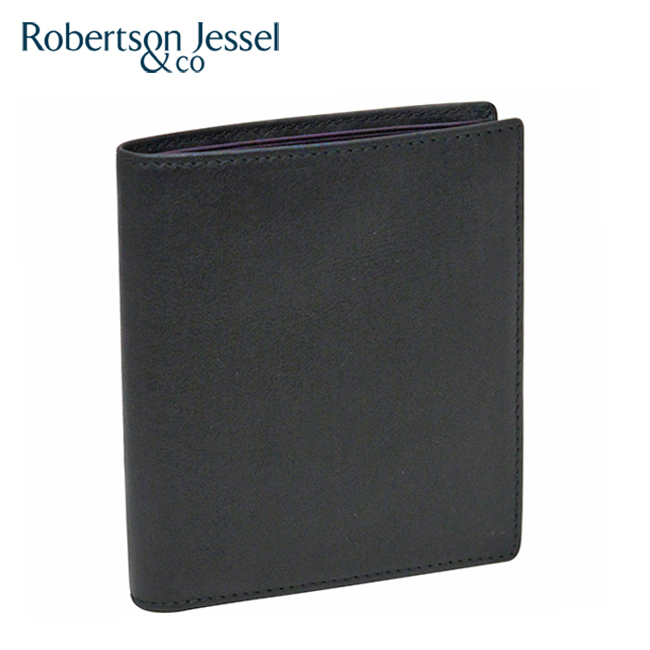 ロバートソン ジェッセル 折り財布小銭入れなし ブラック×パープル S11001