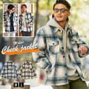 【送料無料】シャツジャケット CPOジャケット メンズ チェック柄 ネルシャツ 起毛 モヘア モヘヤ 厚手 アウター カジュアル チェックシャツ ブルゾン ブルー ブラック M L XL CavariA 大人 20代 30代 40代 50代 ちょいワル ユニセックス 男性 男 服 秋 冬 秋冬 ファッション