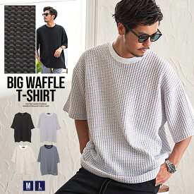 【送料無料】Tシャツ メンズ ブランド 半袖 半袖Tシャツ 大人 大きいサイズ ワッフル シンプル 無地 大人 M L ホワイト ブラック ネイビー グレー 黒 カジュアル 白T 白Tシャツ CavariA ユニセックス 服 男 男性 父の日 20代 30代 40代 春 夏 春夏 春服 夏服 ファッション↑