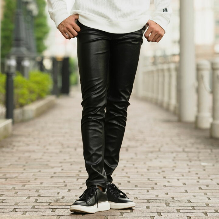 楽天市場】【送料無料】レザーパンツ メンズ スキニーパンツ 革パン  