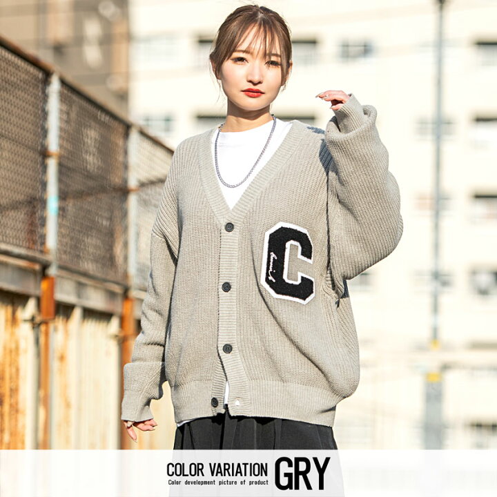 楽天市場 送料無料 カーディガン メンズ ニット 畦編み メンズファッション 大人 カジュアル ファッション セーター Vネック レタード 大きいサイズ コットン アクリル M L ブラック ストリート 韓国ファッション 大きいサイズ ユニセックス Cavaria あす楽対応