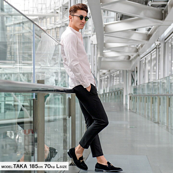 楽天市場 送料無料 シャツ メンズ ブランド 長袖 国産 日本製 カジュアル バンドカラー 長袖シャツ 襟無し 大人 シンプル オシャレ きれいめ コーデ 無地 ホワイト ブラック ネイビー ベージュ 黒 白 M L Xl 秋 冬 春 Cavaria 代 30代 40代