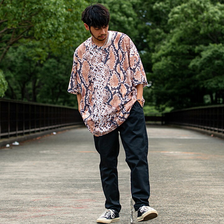 楽天市場 Tシャツ メンズ 半袖 ブランド おしゃれ 大人 大人 ビッグtシャツ プリントtシャツ トップス 大きいサイズ ビッグシルエット 総柄 ファッション パイソン ペイズリー フェザー マーブル ストリート Cavaria 春 夏 代 30代 40代 メンズファッション あす楽