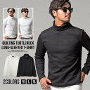 【送料無料】長袖Tシャツ メンズ ロンT ブランド タートルネック ハイネック おしゃれ 大人 千鳥格子 無地 シンプル 春 夏 秋 冬 ホワイト ブラック きれいめ きれい目 トップス インナー CavariA キャバリア 20代 30代 40代 メンズファッション
