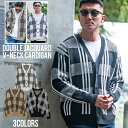 【送料無料】カーディガン メンズ ニット ブランド 大人 おしゃれ 7G ジャガード Vネック チェック 厚手 暖かい 防寒 アウター 秋 冬 秋冬 M L XL カジュアル シンプル CavariA ホワイト ベージュ ブラック 黒 白 20代 30代 40代 メンズファッション↑