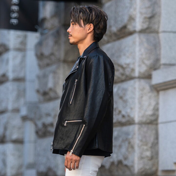 楽天市場】【送料無料】ライダースジャケット メンズ ダブル ダブル  