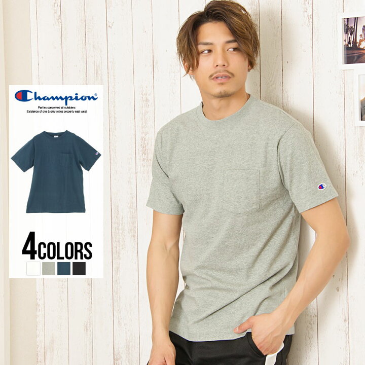 楽天市場 半袖 Tシャツ メンズ Champion チャンピオン Pocket T Shirt 全4色 あす楽対応 半袖tシャツ 無地t トップス インナー ワンポイント シンプル ポケt ホワイト グレー ブラック ネイビー M L 夏 春 19 Silver Bullet シルバーバレット