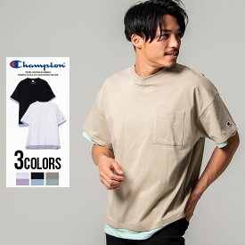 【送料無料】Champion チャンピオン Tシャツ メンズ ブランド おしゃれ 半袖 レディース ユニセックス キャンパス トップス カットソー 半袖 tee レイヤード ガーメントウォッシュ加工 ロゴ 刺繍 カジュアル ストリート スポーツ 春 夏 2021【あす楽対応】【DTK】