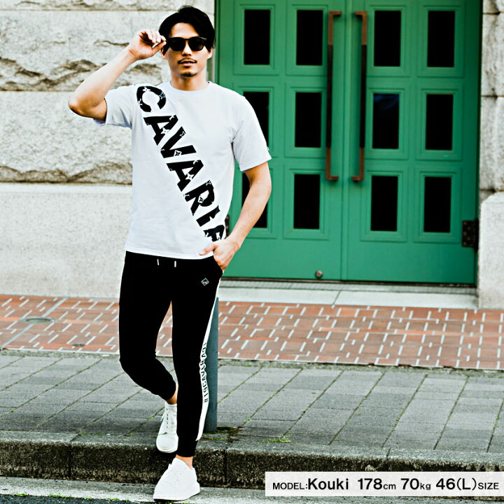楽天市場 Tシャツ メンズ ブランド おしゃれ 大人 カジュアル ファッション 半袖 ビッグロゴ プリント クルーネック 黒 白 ブラック ホワイト M L スポーツ ラグスポ トレーニング トップス カットソー ストリート系 Cavaria キャバリア C V R A 夏 夏服 あす楽対応