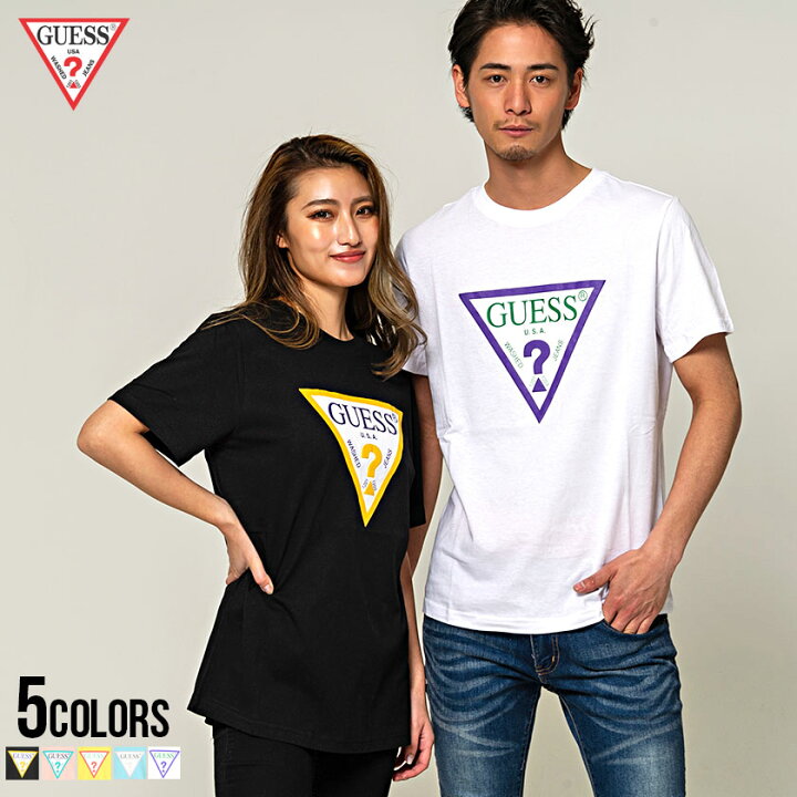 楽天市場】半袖 tシャツ メンズ GUESS【ゲス】カラートライアングル 