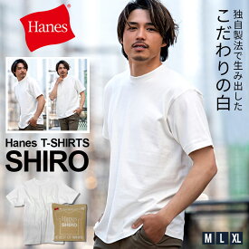 Hanes ヘインズ Tシャツ メンズ 半袖 半袖Tシャツ ブランド SHIRO 無地 クルーネック パックT 白T 白Tシャツ 綿100% コットン クルーネック ホワイト 白 シンプル ストレッチ M L XL LL おしゃれ カジュアル きれいめ 大人 ファッション 男性 男 父の日【あす楽対応】