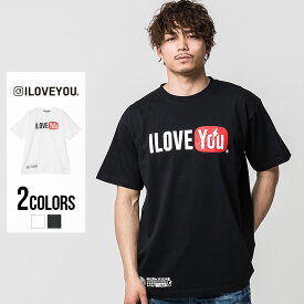 半袖tシャツ メンズ ビッグt ILOVEYOU【アイラブユー】ILOVETUBEプリントクルーネック半袖ビッグTシャツ/全2色【あす楽対応】トップス カットソー インナー 大きめ 半袖 tシャツ ユニセックス 男女兼用 レディース M L 白 黒 モノトーン ストリート 韓国 夏