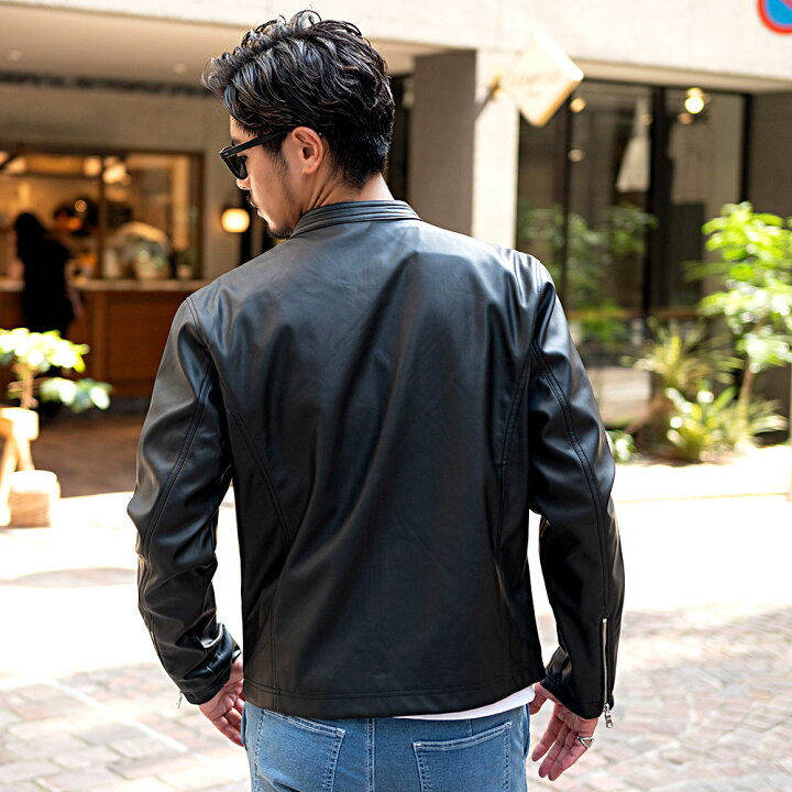 楽天市場】【送料無料】ライダースジャケット メンズ シングル  