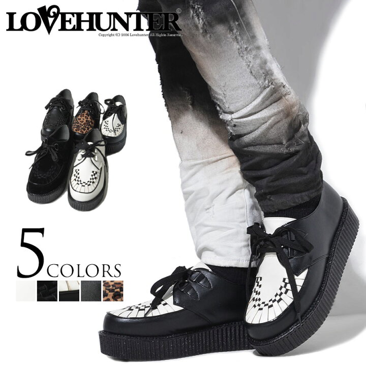 楽天市場 靴 ブーツ メンズ Love Hunter ラブハンター 厚底ラバーソールシューズ 全5色 返品 交換対象商品 あす楽対応 ヴィジュアル系 ビジュアル系 V系 メンズ ファッション 靴 パンク ロック シューズ Silver Bullet シルバーバレット