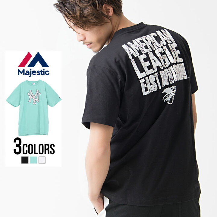 楽天市場 半袖 Tシャツ メンズ Majestic マジェスティック S S Diamond Print T 全3色 あす楽対応 クルーネック トップス ダイヤモンド ロゴ プリント ヤンキース ブランド ストリート ブラック ブルー ホワイト M L Xl 夏 春 Dtk Silver Bullet