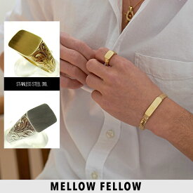 【送料無料】リング 指輪 メンズ MELLOW FELLOW メローフェロー スクエアデザイン アクセサリー ジュエリー ハワイアン サージカルステンレス プレゼント 贈り物 ギフト ユニセックス 男性 男 服 春 夏 秋 冬 秋冬 ファッション メンズファッション【あす楽対応】