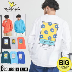 【送料無料】MARK GONZALES マークゴンザレス Tシャツ メンズ ロンT 長袖 長袖Tシャツ フラワー 花柄 バックプリント コットン100% トップス カットソー 白T 白Tシャツ ブラック ロゴ M L XL カジュアル 春服 春 父の日 20代 30代 40代 メンズファッション【あす楽対応】