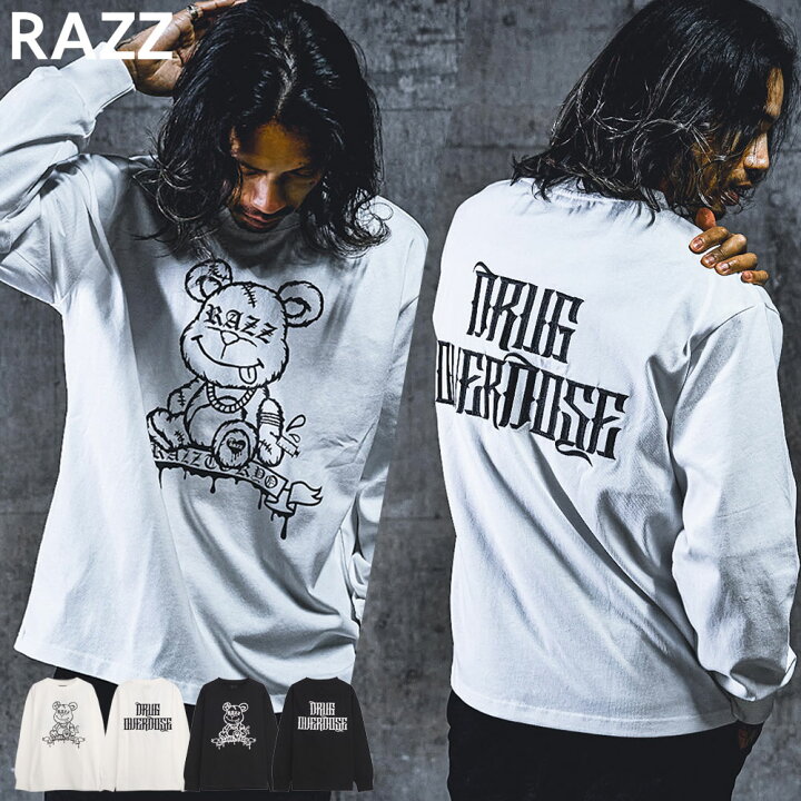 楽天市場】【送料無料】ロンT 長袖Tシャツ メンズ 刺繍 ベアプリント 