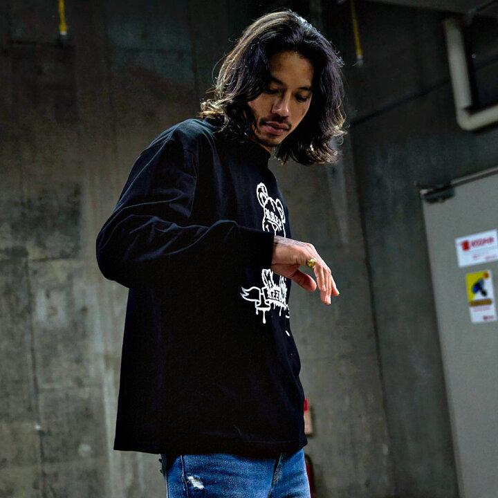 楽天市場】【送料無料】ロンT 長袖Tシャツ メンズ 刺繍 ベアプリント 