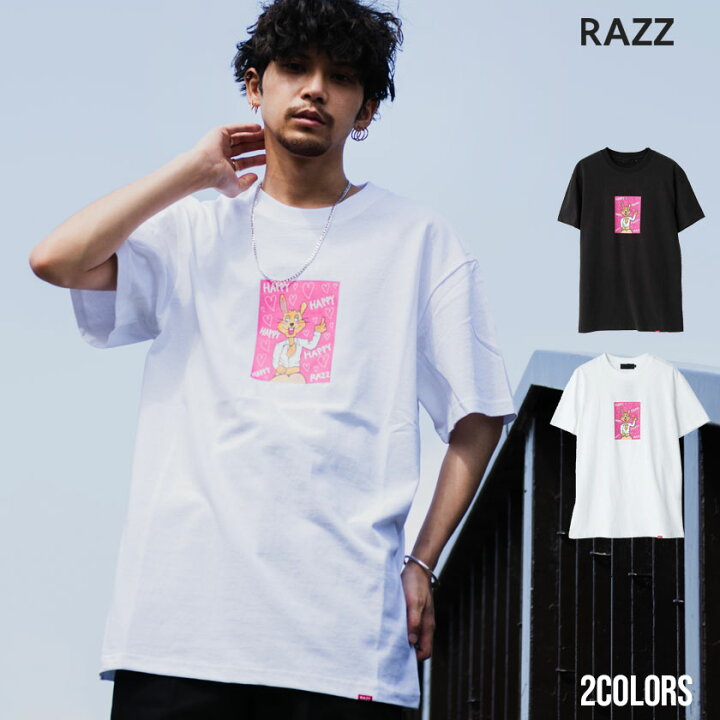 楽天市場 Tシャツ メンズ Razzis ラズ おしゃれ 大人 カジュアル ファッション 半袖 半袖tシャツ トップス カットソー ラッパー プリント ホワイト チャコール 白 黒 ストリート ストリートファッション ストリート系 韓国ファッション 夏 夏服 あす楽対応 Dtk