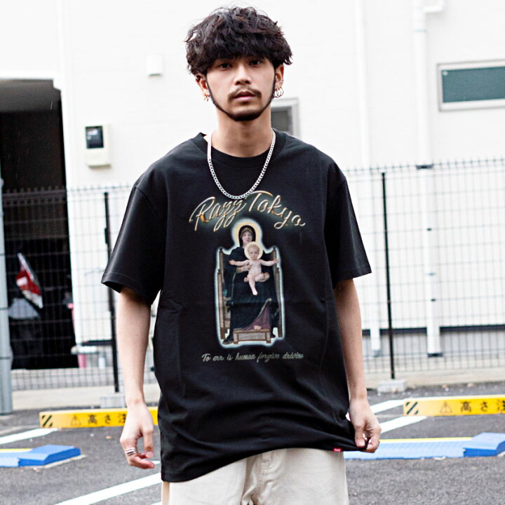 楽天市場 Tシャツ メンズ Razzis ラズ ブランド おしゃれ 大人 トップス カットソー 半袖 半袖tシャツ マリア プリント ホワイト チャコール 白 黒 ストリート ファッション ストリート系 韓国ファッション 夏 夏服 春 春服 あす楽対応 Dtk Silver Bullet