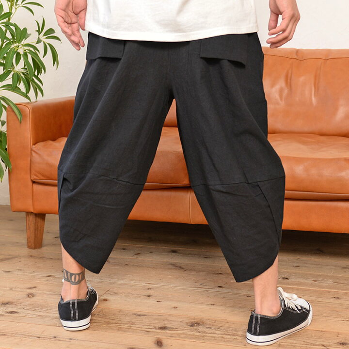 ワイドパンツ メンズ サルエルパンツ バルーンパンツ 綿麻パンツ ワイドパンツ メンズ サルエルパンツ バルーンパンツ 綿麻パンツ