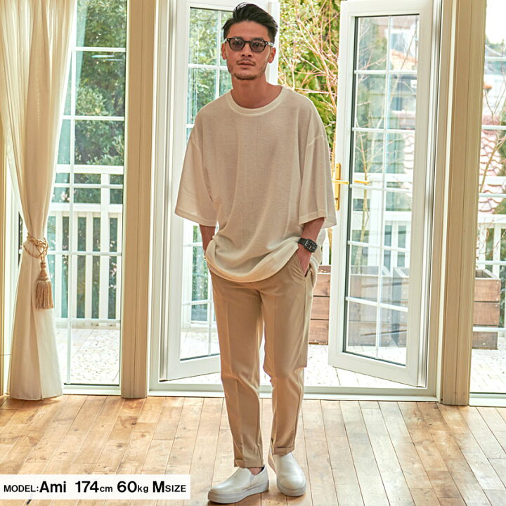 楽天市場 ニット セーター メンズ サマーニット メンズ 大人 カジュアル ファッション 韓国ファッション ビッグシルエット ストリート系 大きいサイズ 五分袖 薄手 トップス 大きめ 無地 シンプル ブラック ホワイト グレー M L 春 夏 Vicci ビッチ あす楽対応