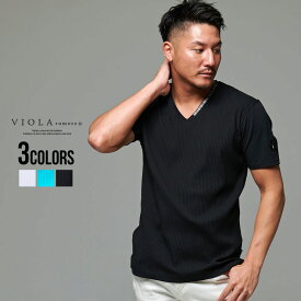 【送料無料】VIOLA ヴィオラ ビオラ Tシャツ メンズ ブランド おしゃれ ゴルフ ゴルフウェア 半袖 Vネック 天竺 無地 ロゴ プリント 細身 タイト ストレッチ 大人 スポーツ きれいめ 上品 服 父の日 春 夏 春服 夏服 ファッション 【郵】【あす楽対応】【DTK】