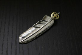 フェザー トップ【XL K18(R)ver.ホイール付き】アメカジ ネイティブ系 ネイティブアメリカン アクセサリー シルバー ジュエリー イーグル 鷲 羽根 羽 翼 銀 ペンダント ネックレス 925 ホイール k18 ユニセックス メンズ レディース ペア ギフト プレゼント 誕生日 記念日