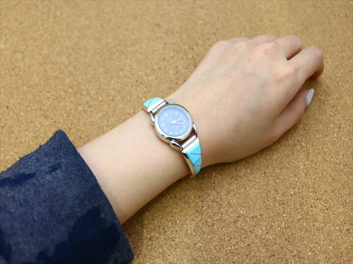 楽天市場】インディアンジュエリー ズニ族 ST 作 ターコイズ インレイ  