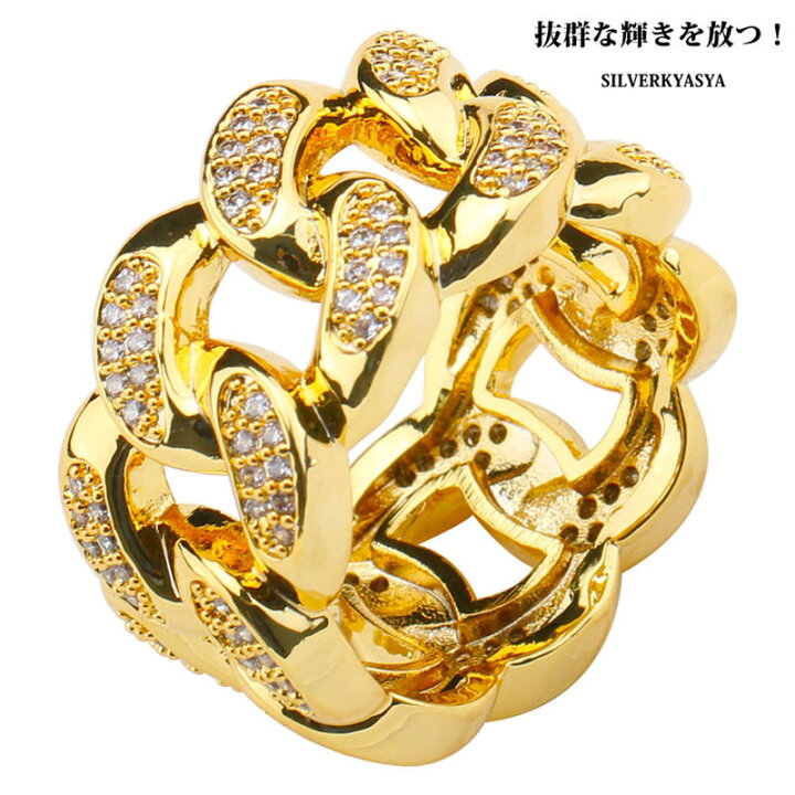 楽天市場】ゴールド 喜平チェーン リング 18k GP 金 キヘイリング 指輪 